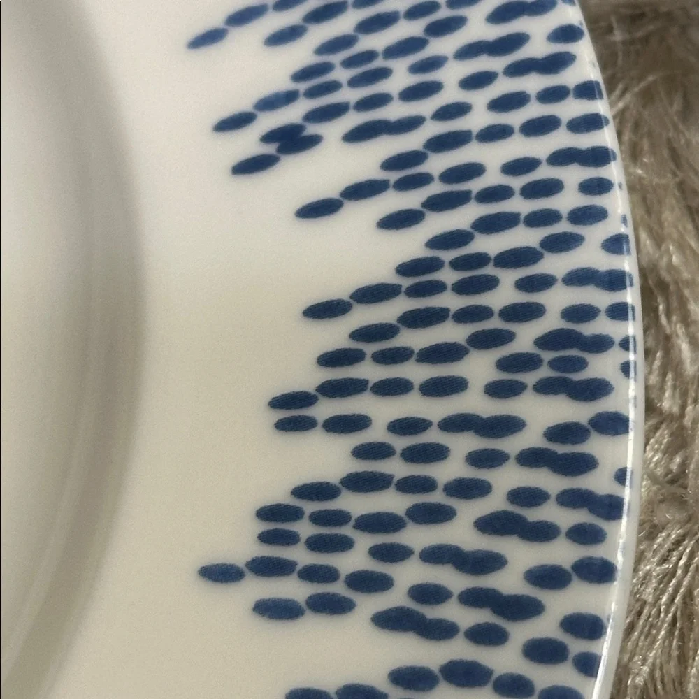 Martha Stewart For Macy's Stockholm Blue &‎ White Pattern Dinner Plates Set Of 4